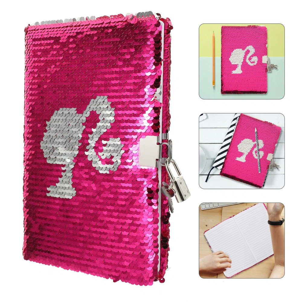 Diary Notebook Novelty Sequin Notebook Multi-use Glitter Cover Creative Reversible Cover Notebook