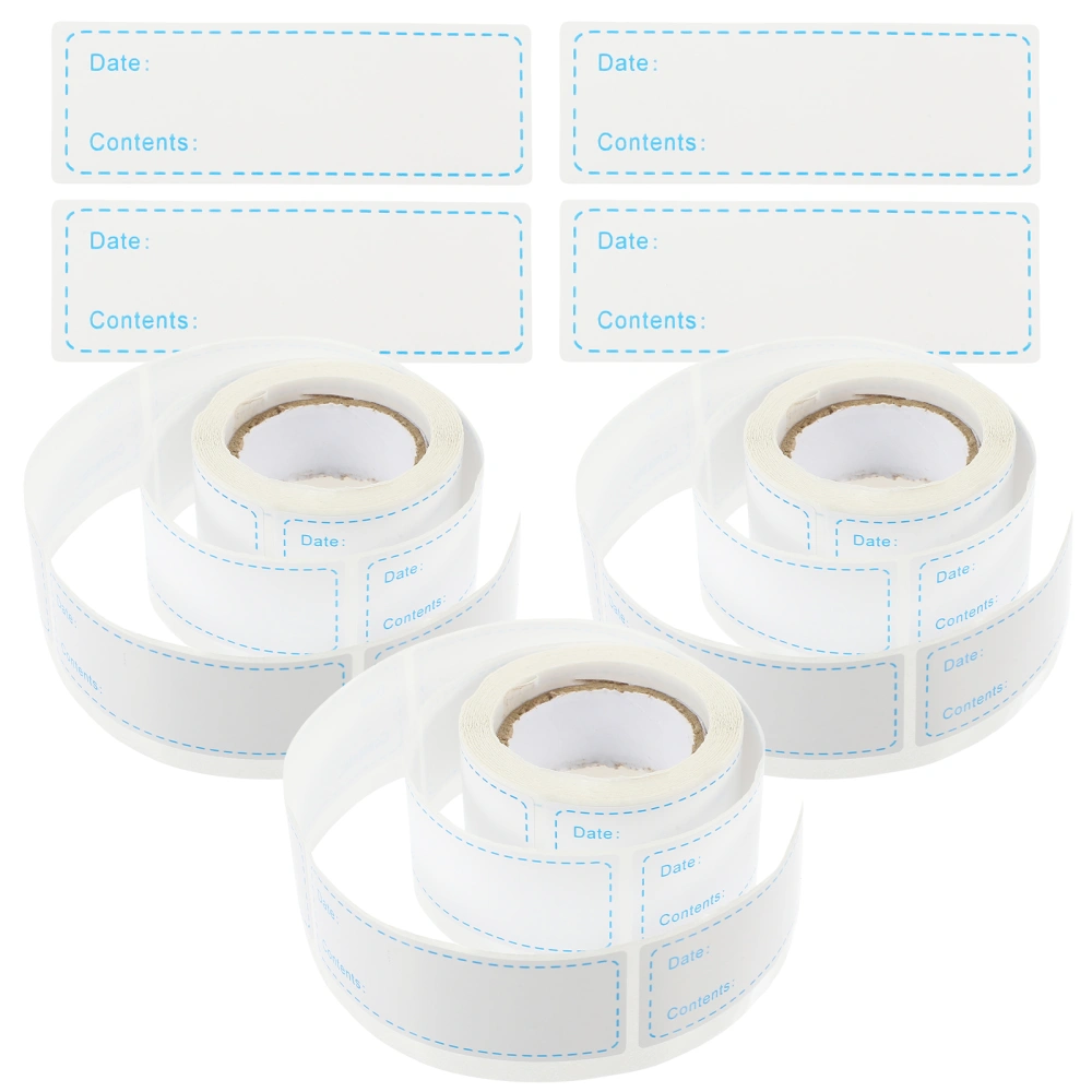 3 Rolls of Food Labels Food Prep Canning Labels Removable Food Stickers for Home Restaurant