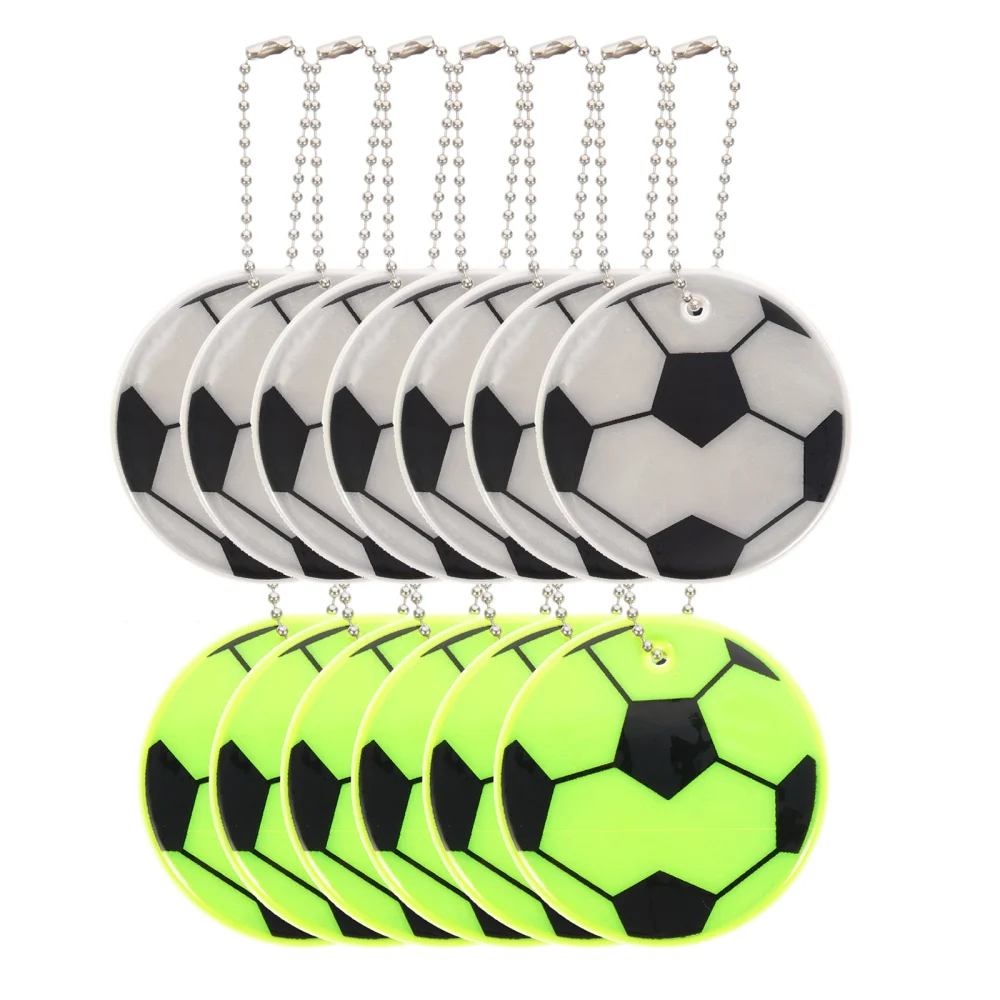 12pcs Reflective Soccer Hanging Decor Backpack Charms School Bag Hanging Ornament