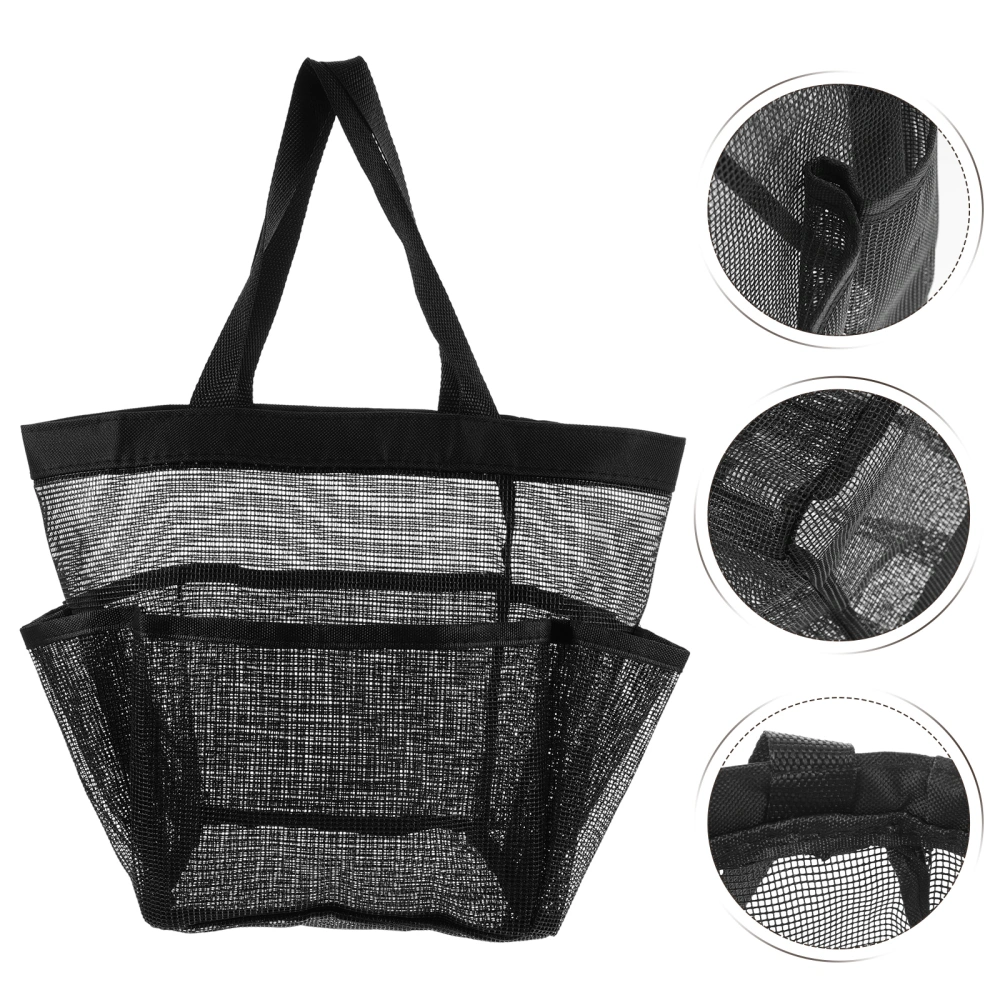 Hanging Portable Toiletry Handbag Bathroom Mesh Travel Bag Handheld Shower Tote Bag