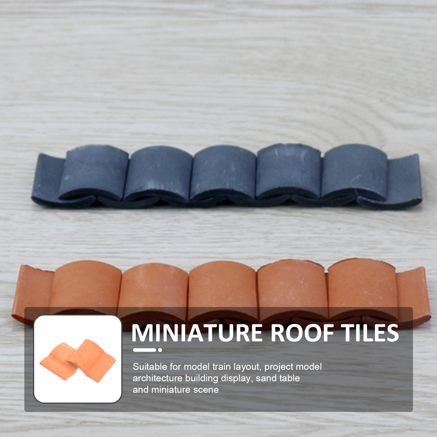 50pcs Decorative Roof Tiles Micro Landscape Roof Tiles Miniature Roof Tile Model Landscaping Decor
