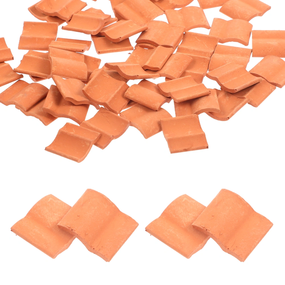 50pcs Decorative Roof Tiles Micro Landscape Roof Tiles Miniature Roof Tile Model Landscaping Decor