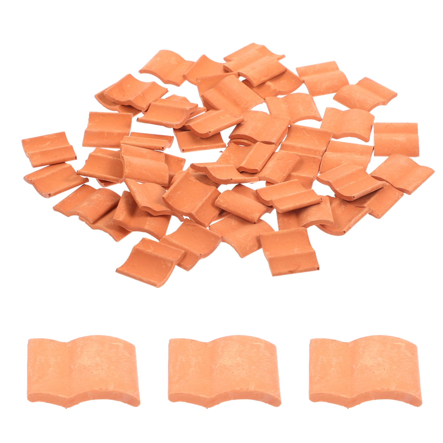 50pcs Decorative Roof Tiles Micro Landscape Roof Tiles Miniature Roof Tile Model Landscaping Decor