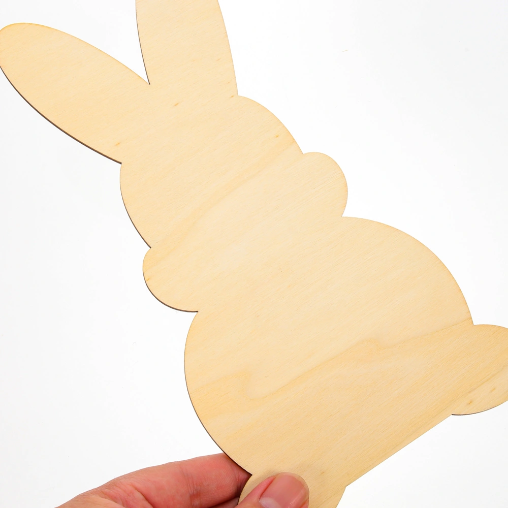 10pcs Easter Blank Bunny Wooden Chips Easter Bunny Wood Cutouts Wooden Slices