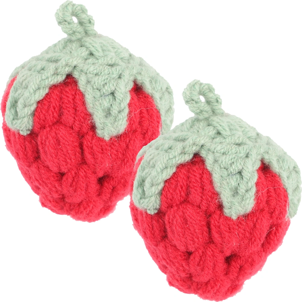 2pcs Hand Knitting Hairpin Charms Woolen Yarn Diy Hairpin Materials Keychain Decors