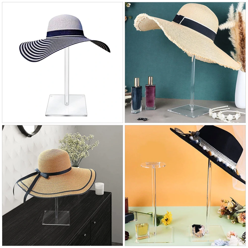 1 Set of Acrylic Hat Cap Display Stand Transparent Display Rack Removable Display Shelf