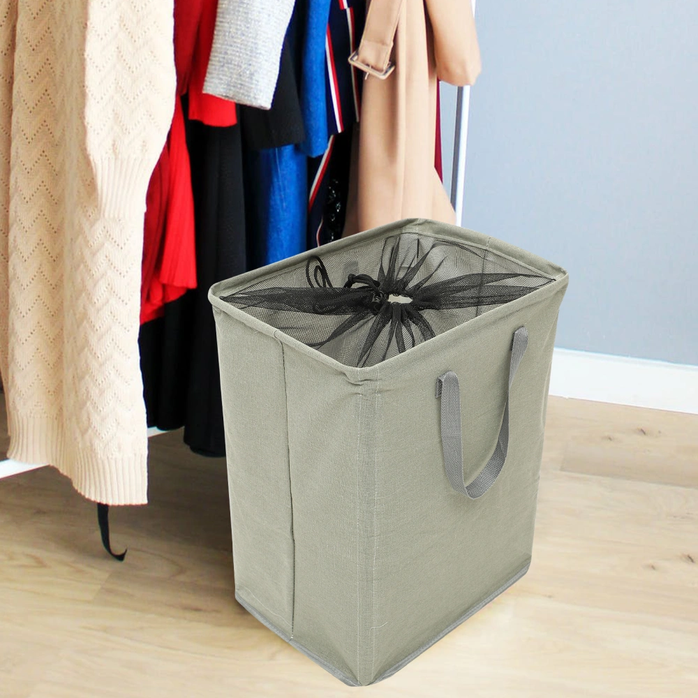 Large Sized Laundry Basket Cotton Linen Collapsible Basket Dirty Clothes Hamper