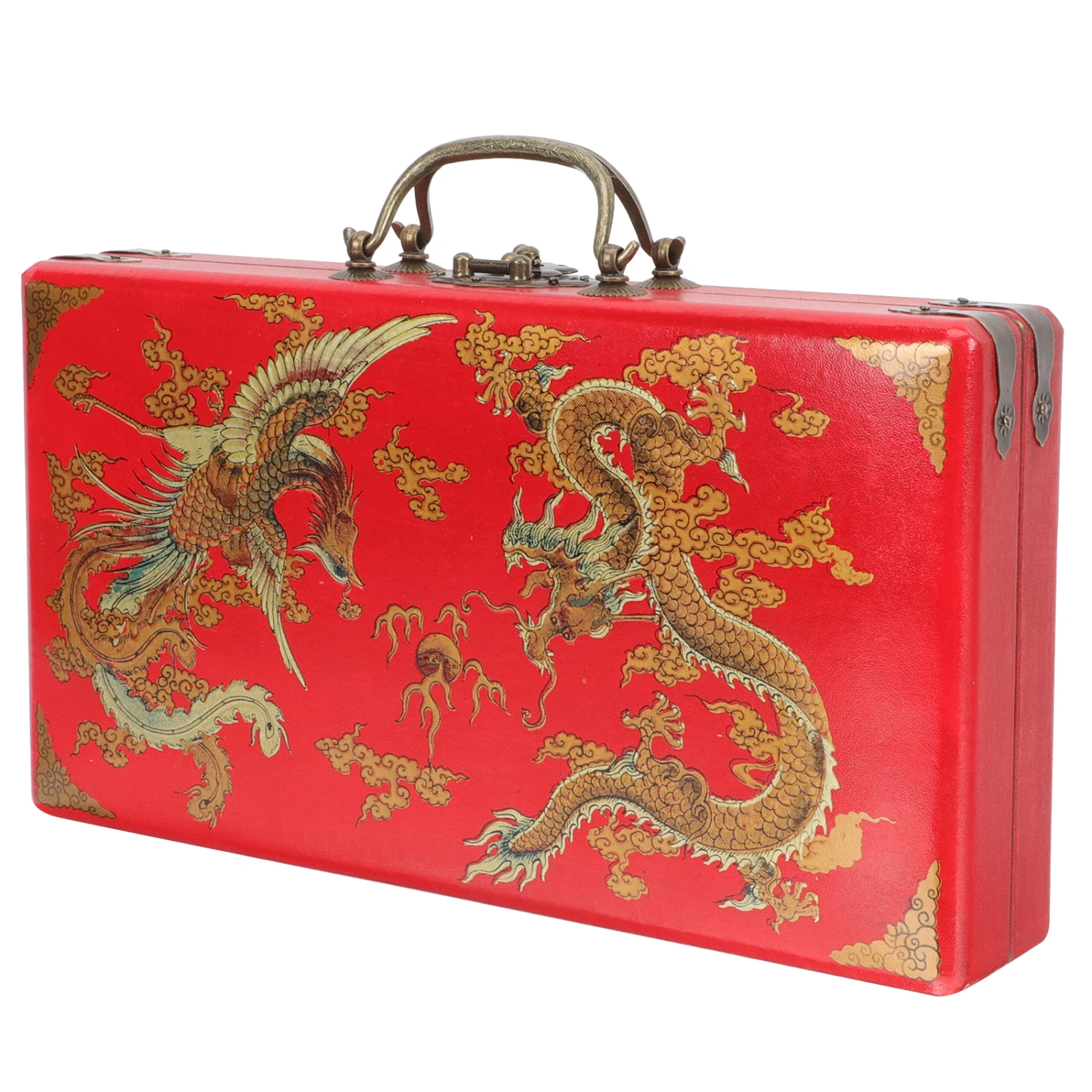 Wooden Storage Box Sturdy Mahjong Box Mahjong  Set Container Household Storage Holder