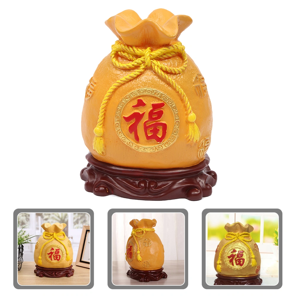 Resin Money Bag Model Piggy Bank Decor Delicate Desktop Ornament New Year Decoration