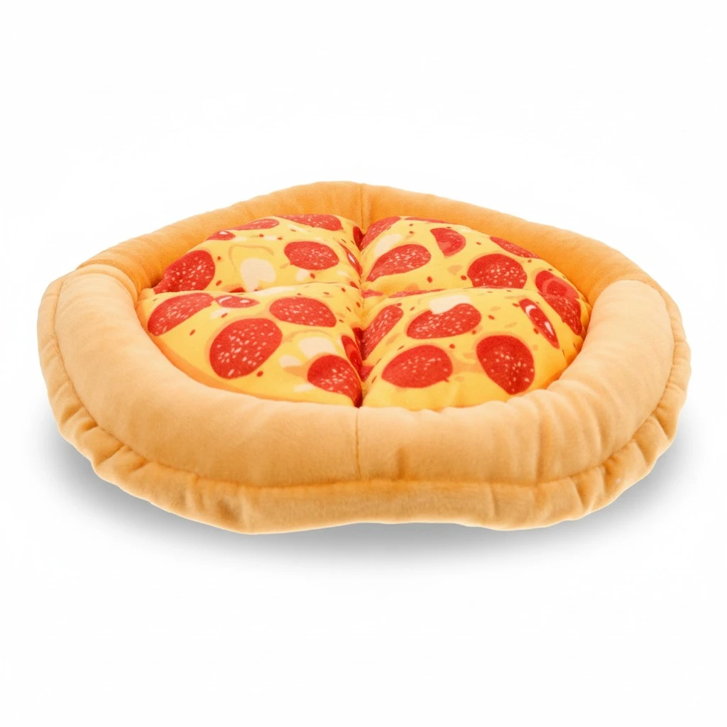 Cat Sleeping Bed Cat Squeaky Toy Warm Cat Mat Cat Pizza Toy Cat Sleep Pizza Mat Cat Bed