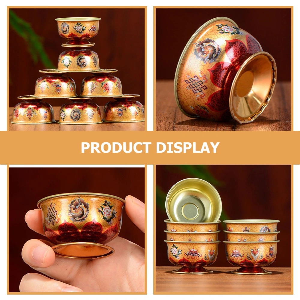 7pcs Offering Bowl Buddhist Offering Water Cup Decorative Worship Bowl Buddhist Supply