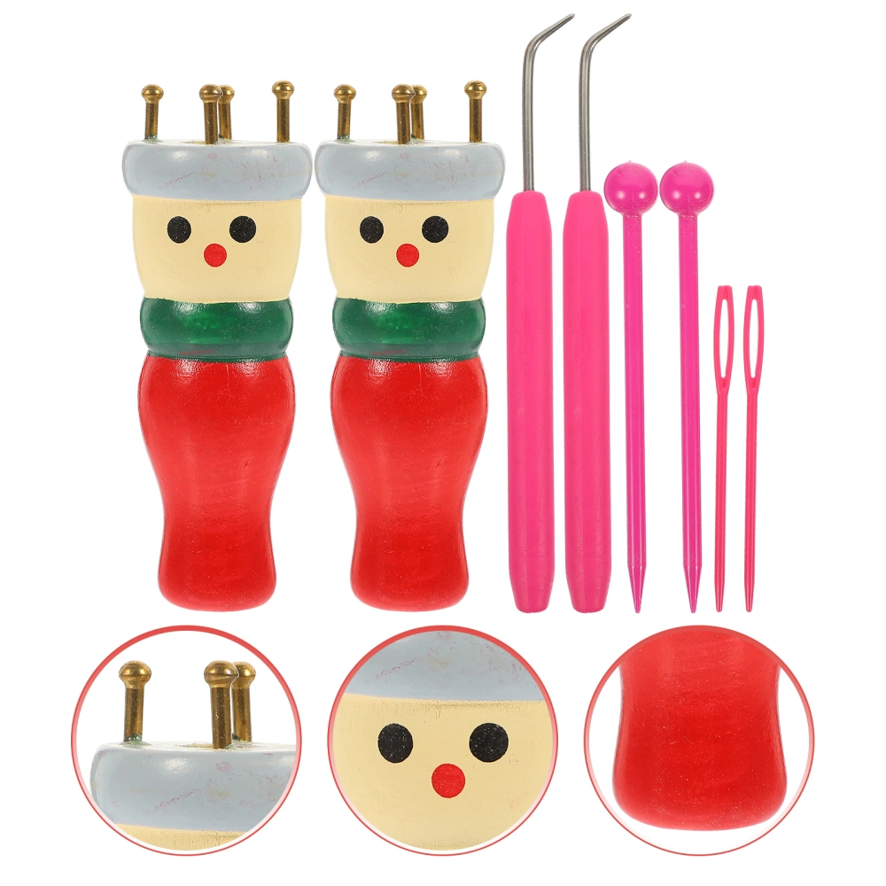 1 Set of Spool Knitting Doll Wooden Knitting Tool DIY Spool Knitter Wooden Doll Knitting Tool