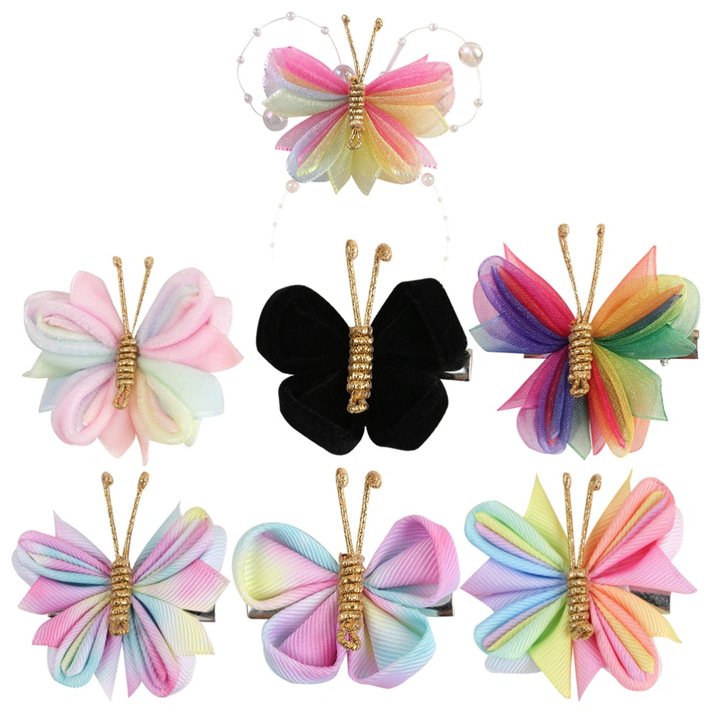 7pcs Butterfly Hair Clips Realistic Colorful Hair Barrette Hair Accessories