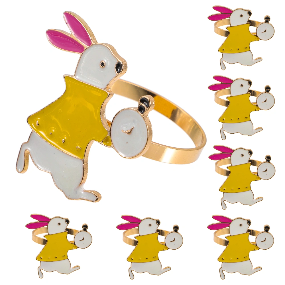 6pcs Easter Bunny Napkin Rings Rabbit Napkin Ring Holders Metal Napkin Holders