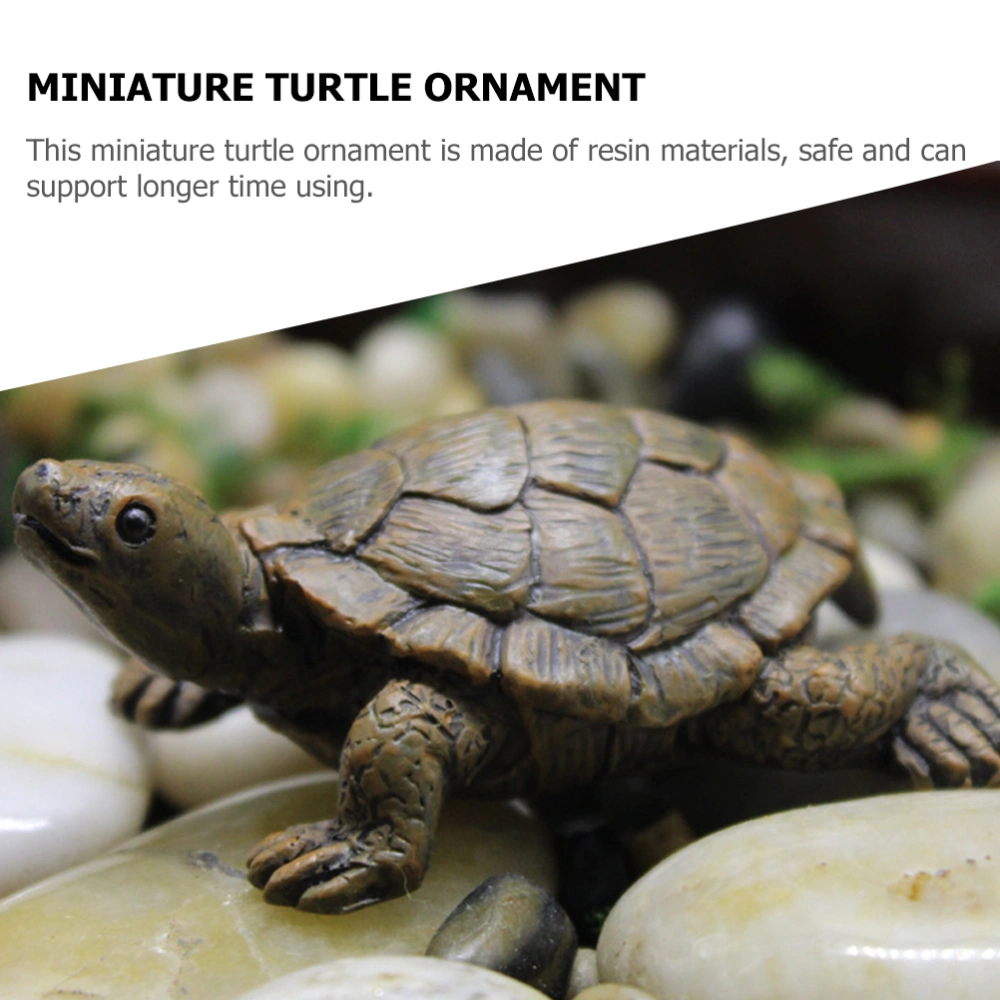 4pcs Small Turtle Ornaments Micro Landscape Ornament Resin Turtle Adornments