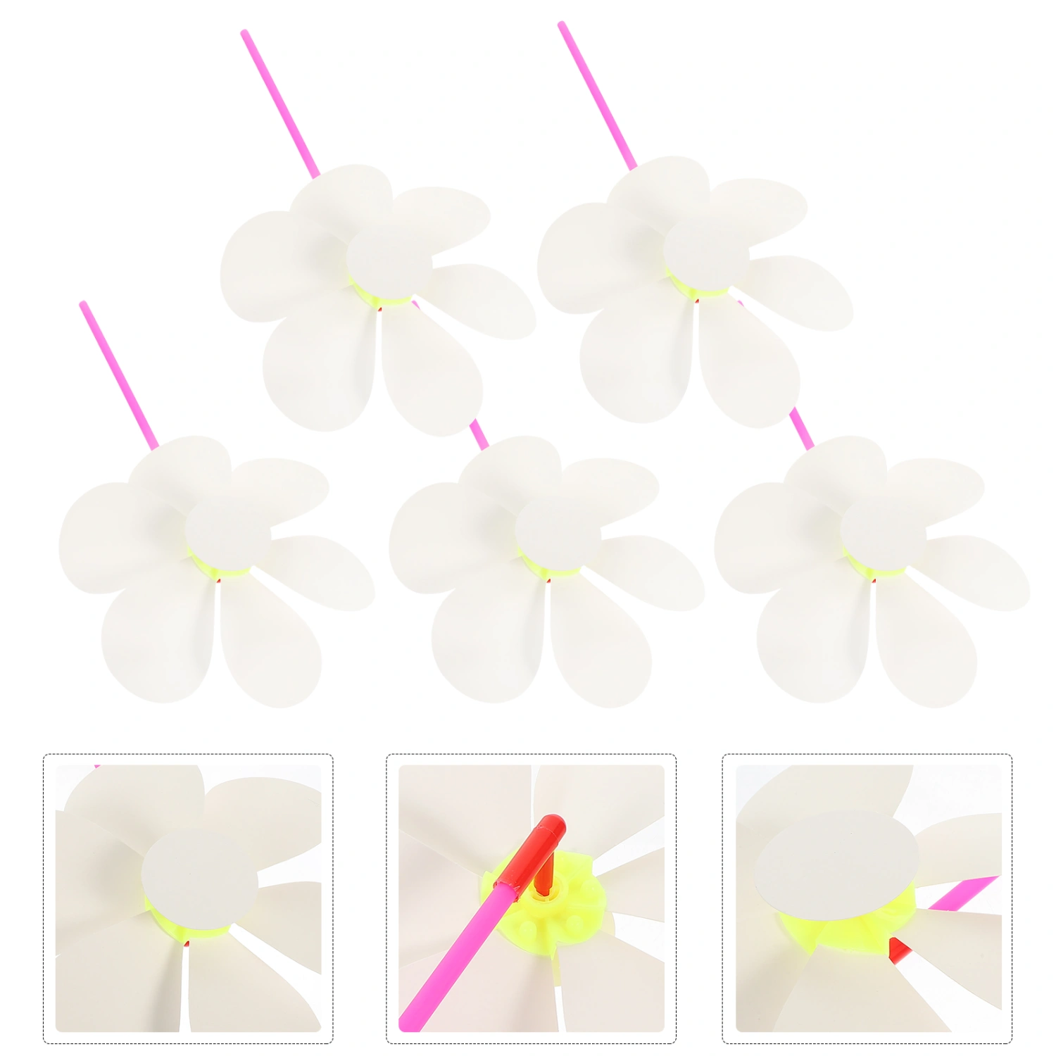 5pcs Blank Paper Pinwheels Unpainted Pinwheels DIY Graffiti Pinwheels for Kids
