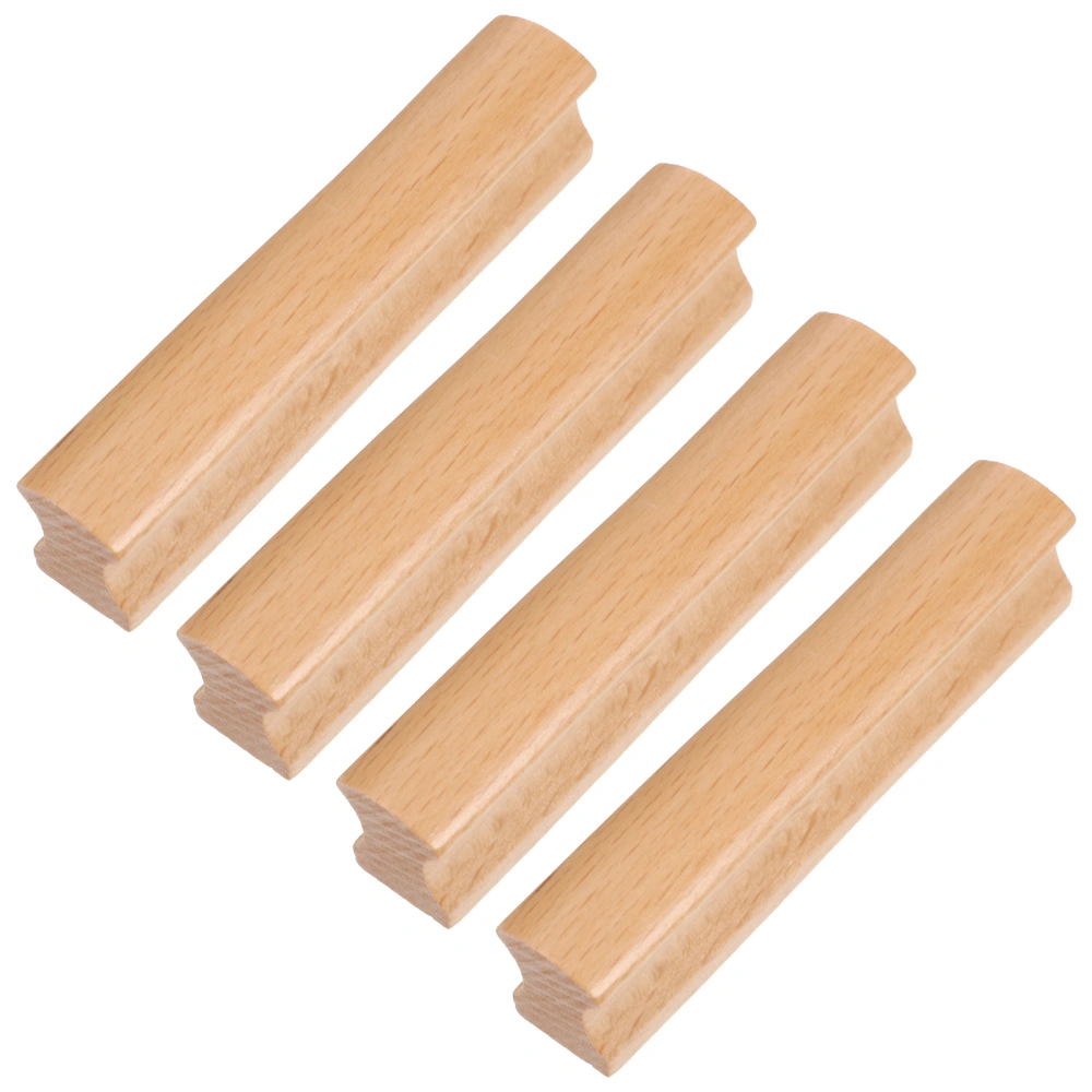 4pcs Wooden Handles Cabinet Pulls Dresser Handles Wardrobe Door Pulls Handles