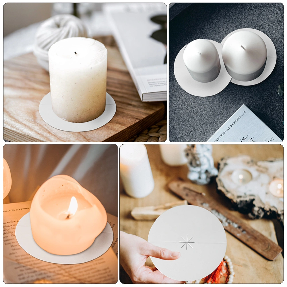 50pcs Candle Protective Discs Candles Drip Protectors Candle Paperboard Discs