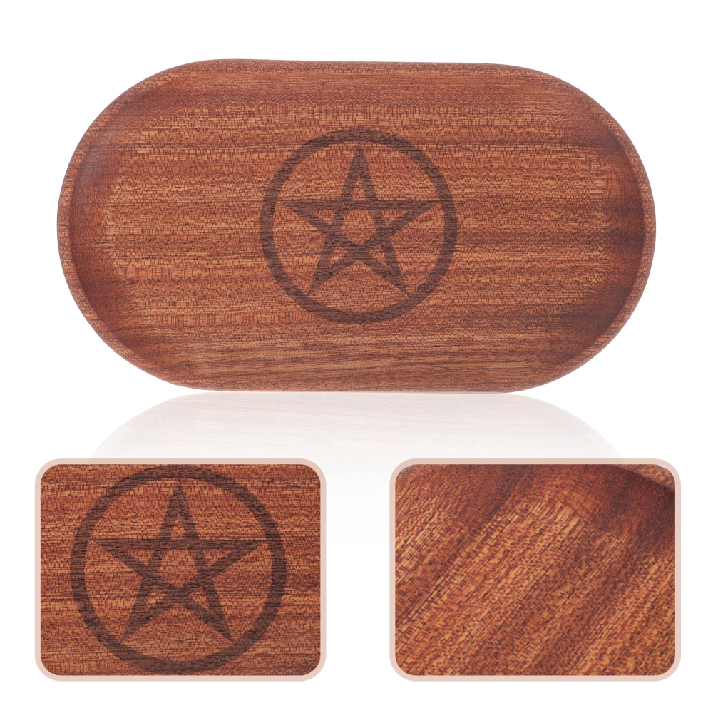 Delicate Pentacle Altar Tray Wooden Offering Tray Pentacle Plate for Worship