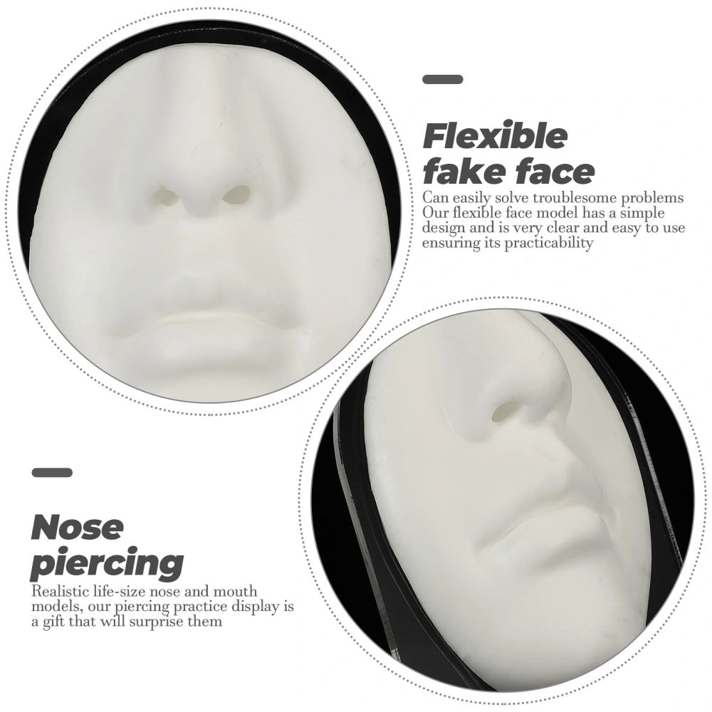 1 Set of Body Part Mouth Fake Face Simulation Piercing Practice Face Model for Body Model with Stand