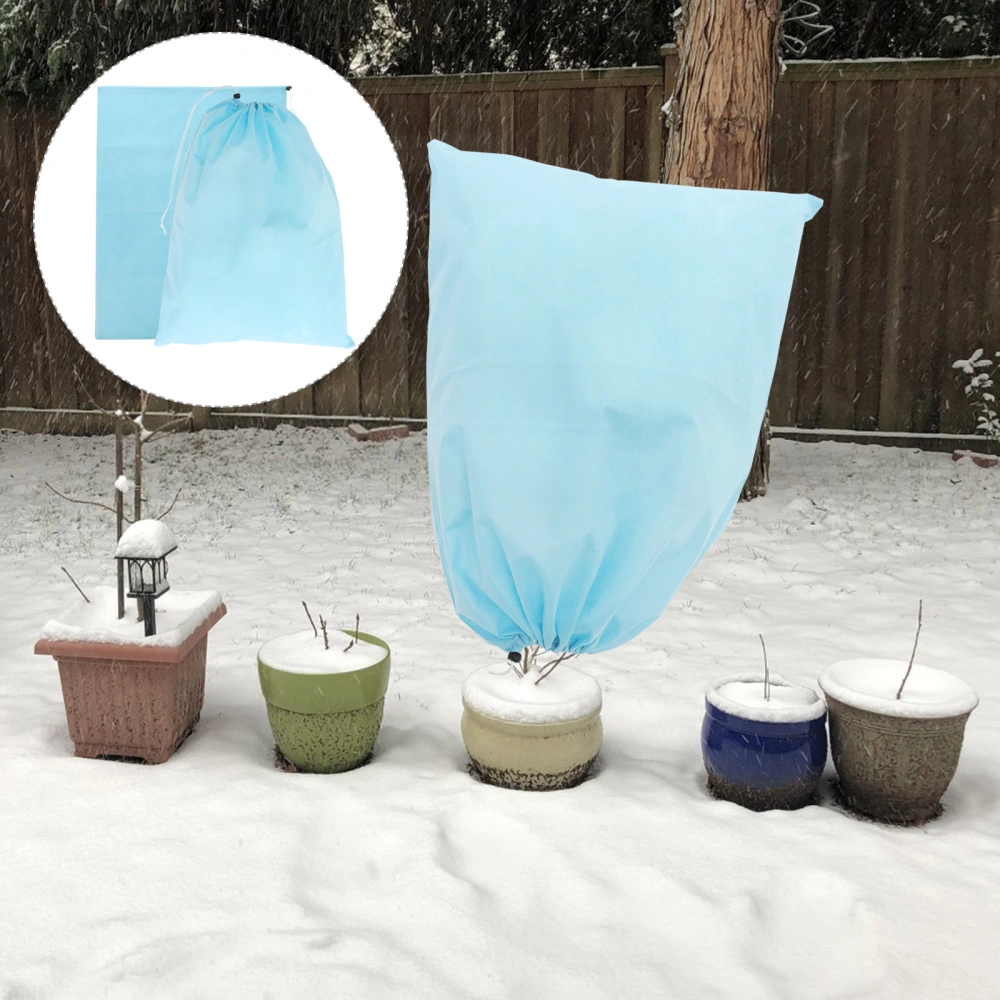 2pcs Potted Plant Covers Freeze Protection Bags with Zipper and Drawstring