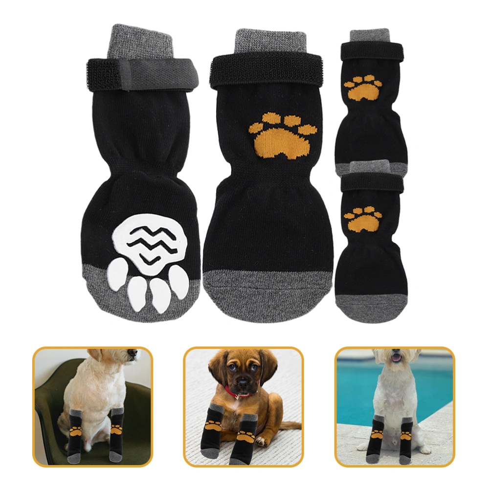 4Pcs Wear-resistant Cotton Socks Breathable Pet Socks Compact Dog Socks Puppy Supply