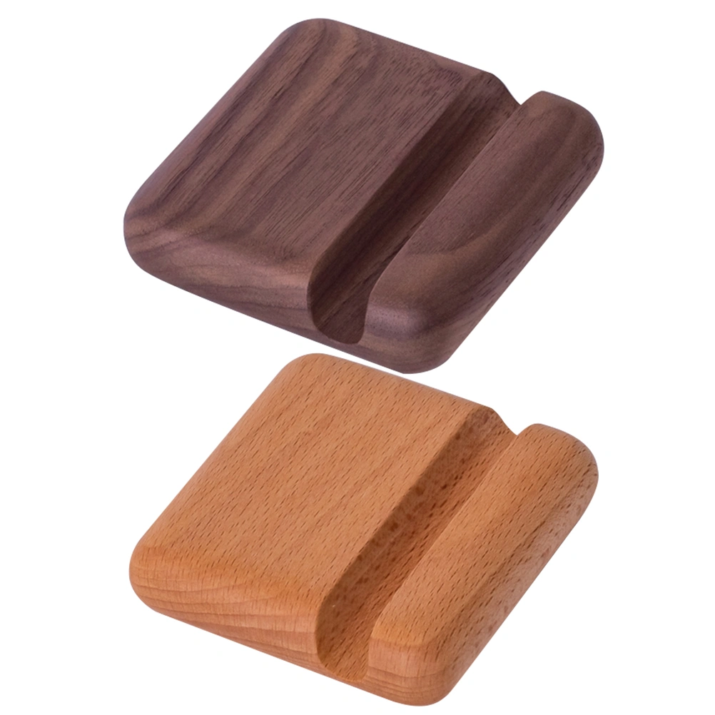 2pcs Household Desktop Wooden Phone Stand Simple Phone Holder Sturdy Phone Bracket for Watching Films