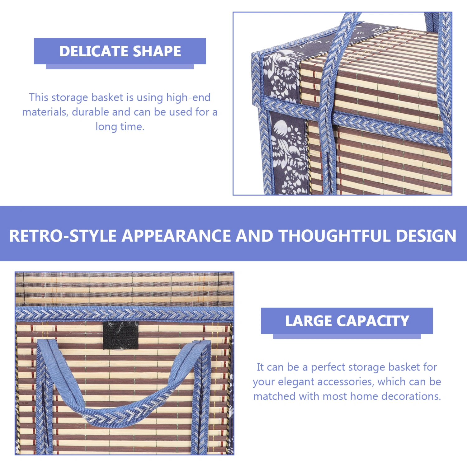 Portable Picnic Basket Handheld Bamboo Basket Gift Wrapping Box Fruit Holding Basket