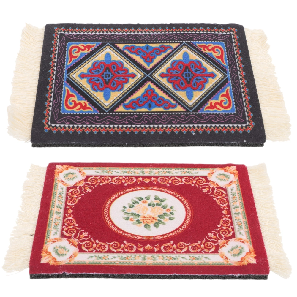 2pcs Retro Ethnic Cup Coasters Decorative Tassel Placemats Dining Table Decoration Place Mat