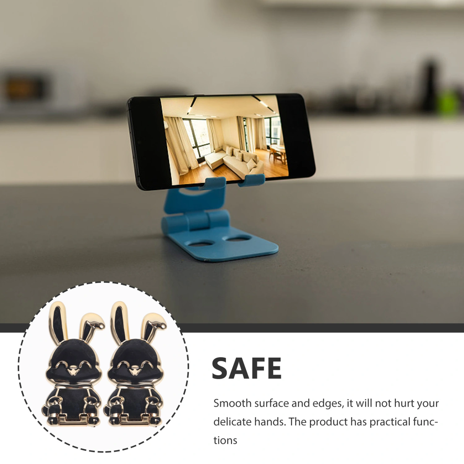 2pcs Rabbit Design Phone Holder Folding Phone Stand Desktop Phone Bracket
