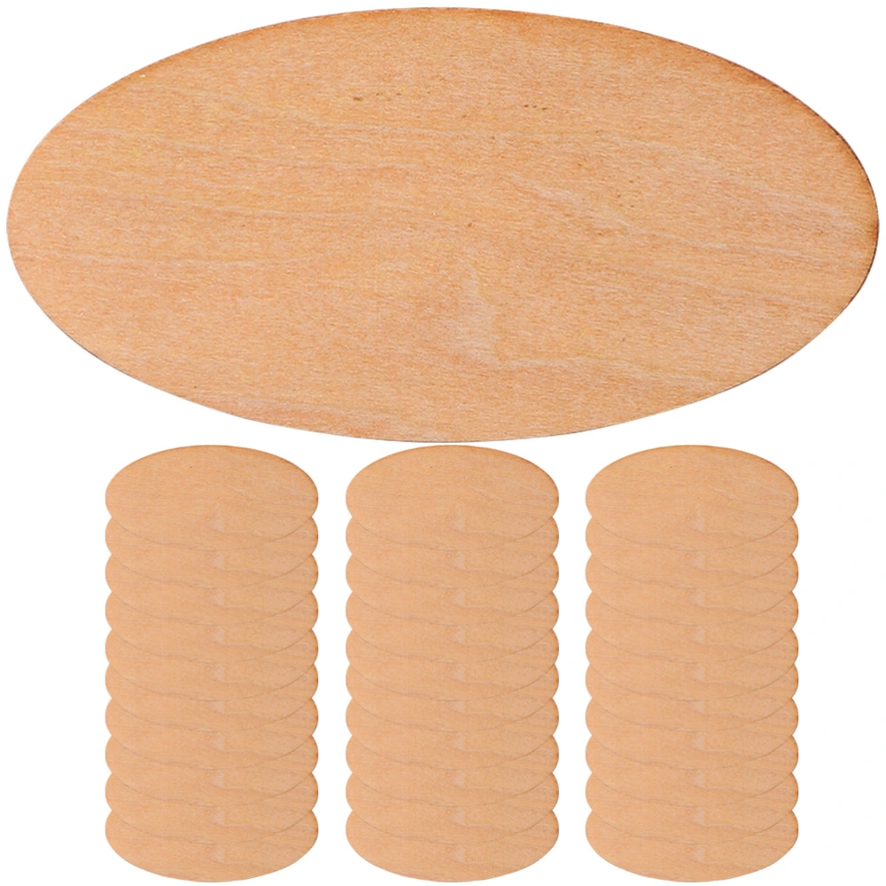 50pcs Oval Shaped Wood Slices Unfinished Wood Slices DIY Blank Wood Pieces Decor