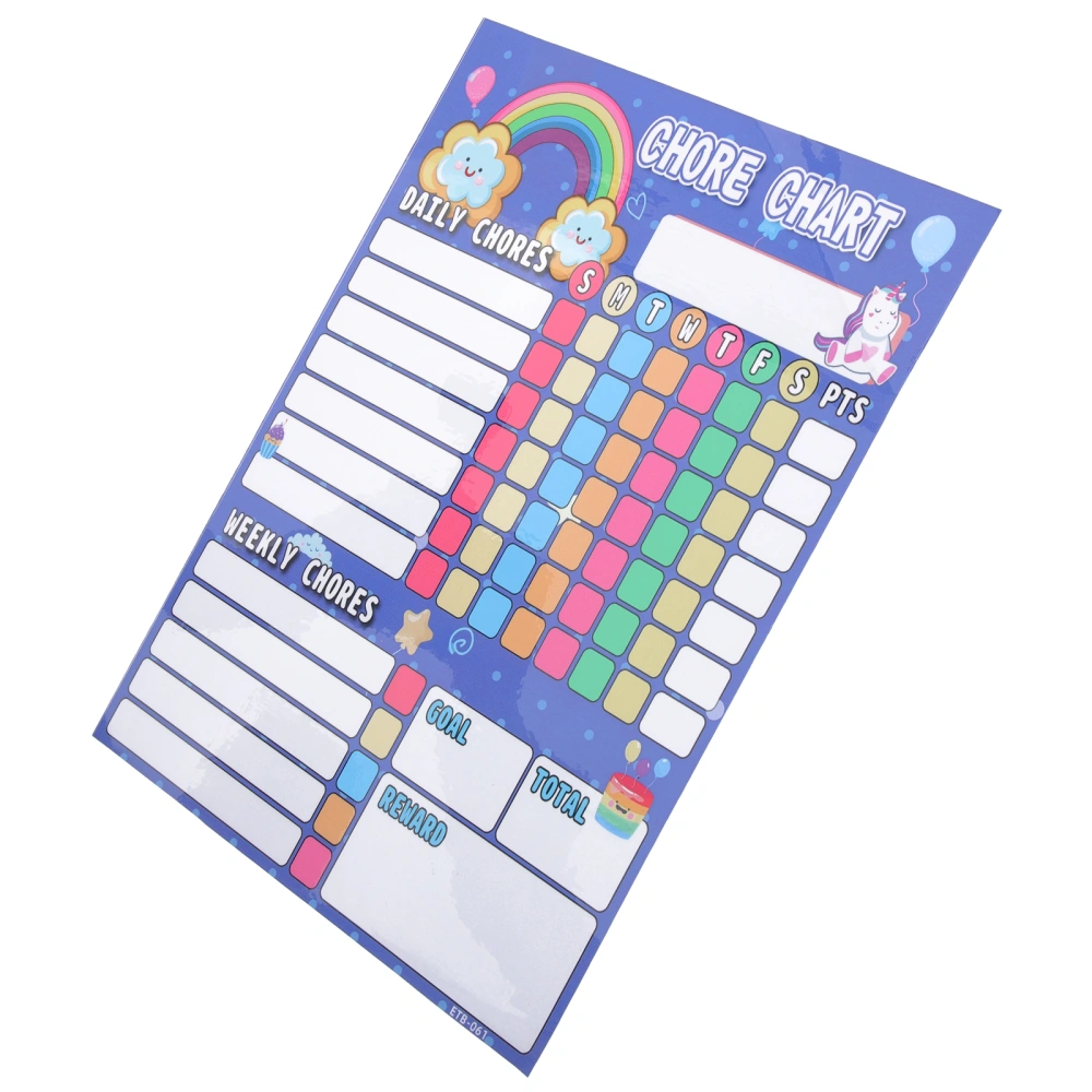 Kids Chore Chart Good Behavior Chart Magnetic Unicorn Reward Chart for Home School