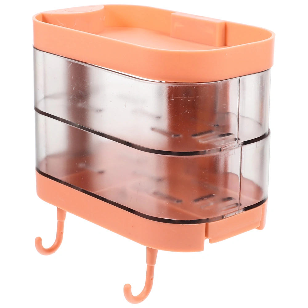 Wall-mounted Storage Box Hooks Design Soap Holder Rotatable Soap Box Bathroom Soap Container