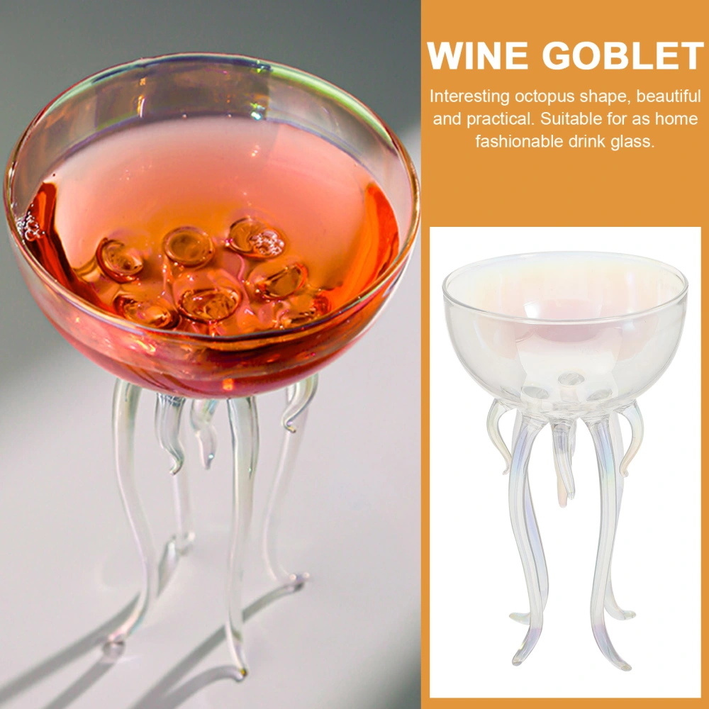 Creative Cocktail Goblet Unique Jellyfish Shape Wine Cup Pub Use Glass Transparent Wine Goblet