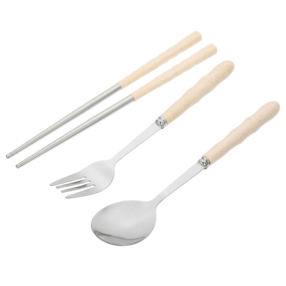 1 Set Metal Tableware Set Fork Spoon Chopstick Outdoor Utensil Portable Tableware