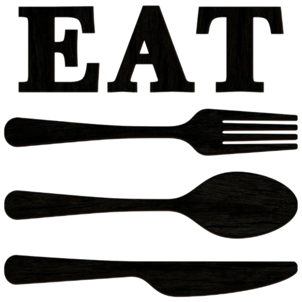 1 Set Eat Sign Kitchen Utensils Wall Sign Farmhouse Kitchen Decor for Bar Restaurant