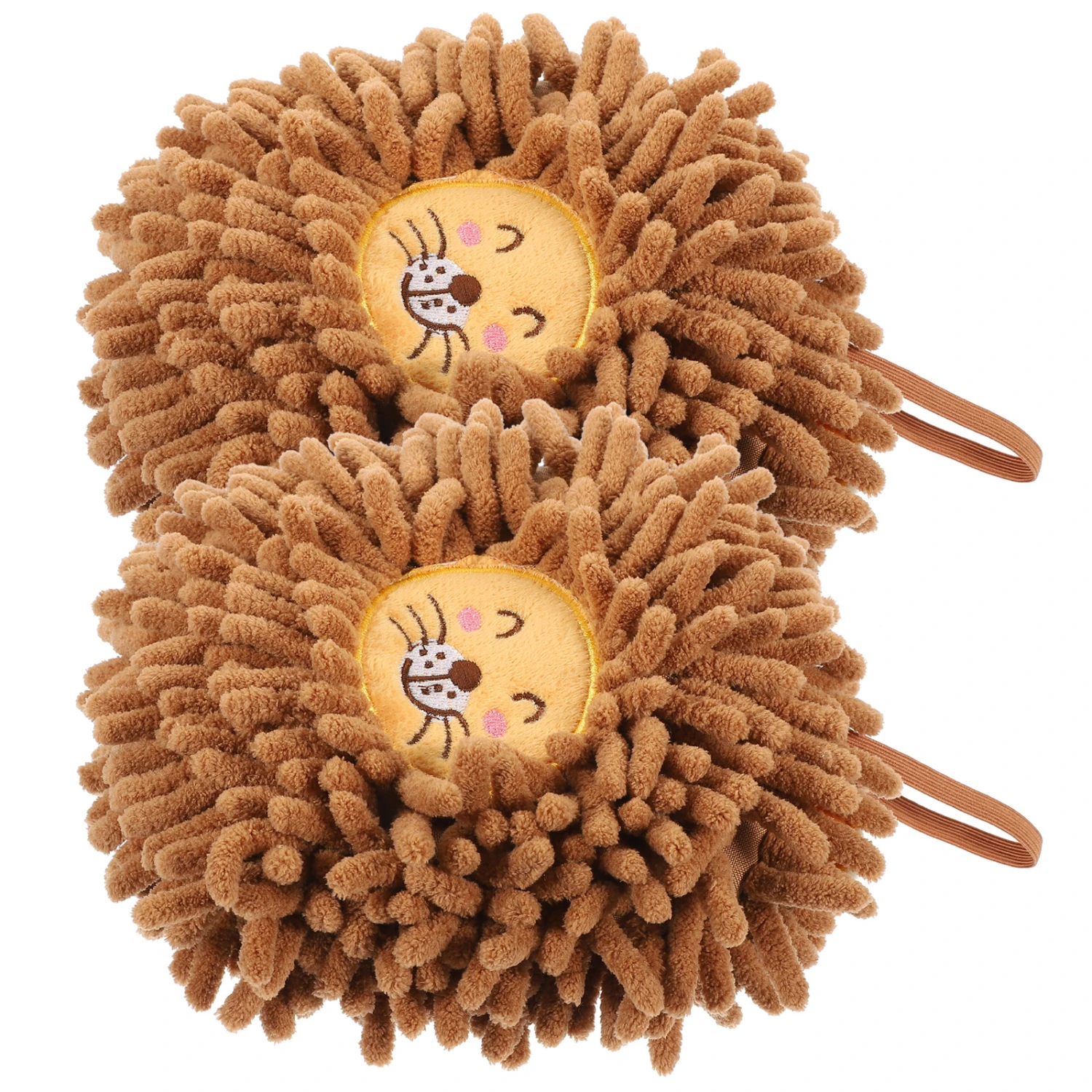 2pcs Cartoon Chenille Hand Ball Towels Hanging Chenille Hand Towel for Bathroom
