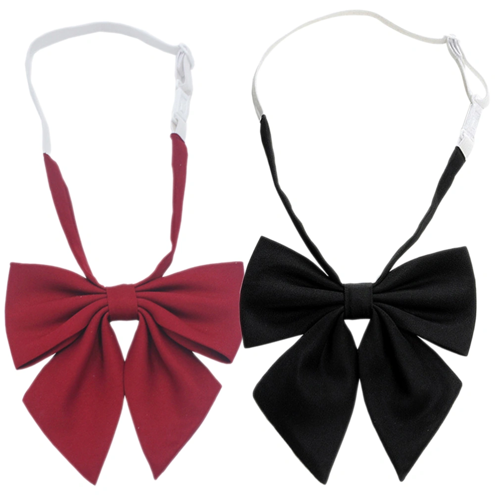 2pcs Bow Ties Adjustable Bow Ties Women Pre-tied Collar Bowknot Bow Tie Prom Decoration