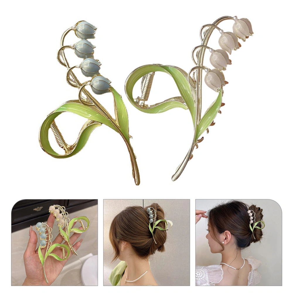 2pcs Tulip Hair Jaw Clips Flower Hair Clamp Hair Barrettes Hair Accessories