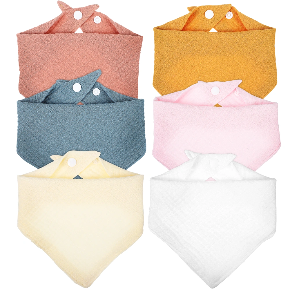 6 Pcs Baby Bibs Triangular Scarves Baby Neckerchiefs for Infants Boys Girls