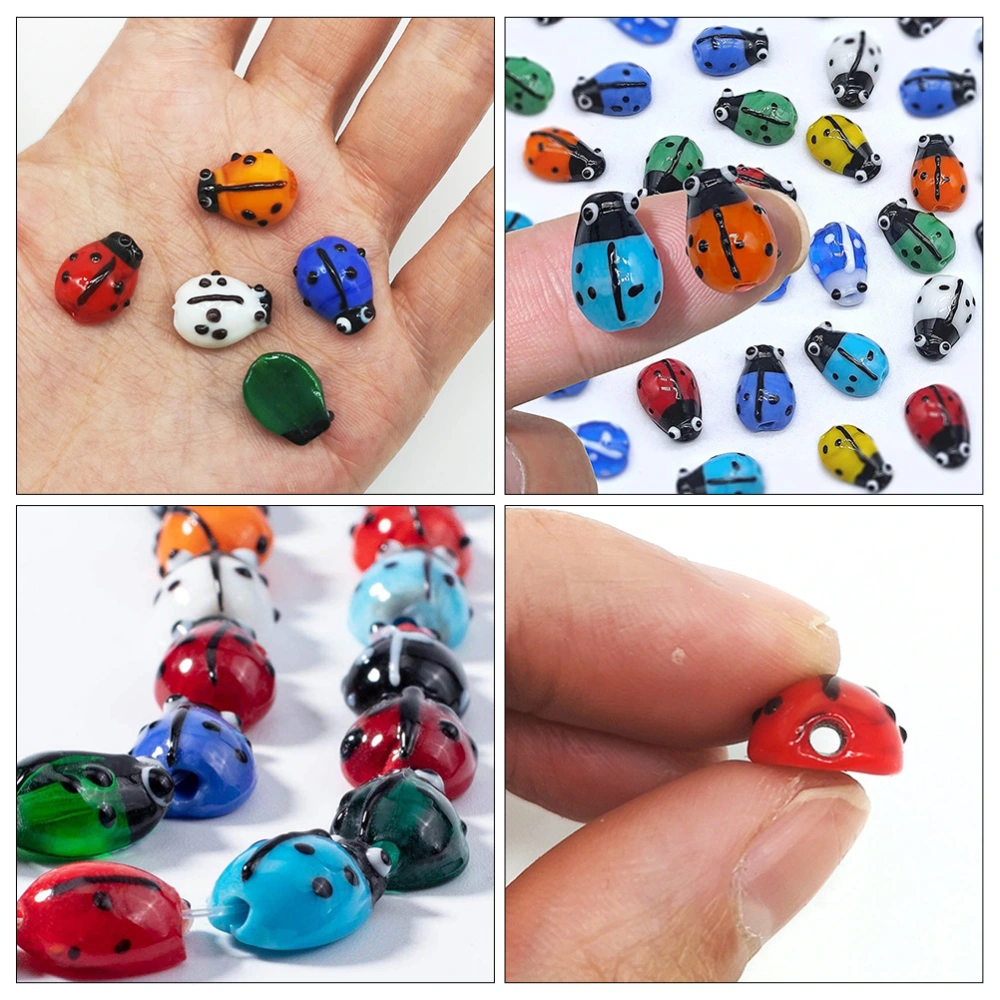 50Pcs Ladybug Diy Beads Manual Jewelry Beads Stylish Craft Beads Exquisite Beads Decor