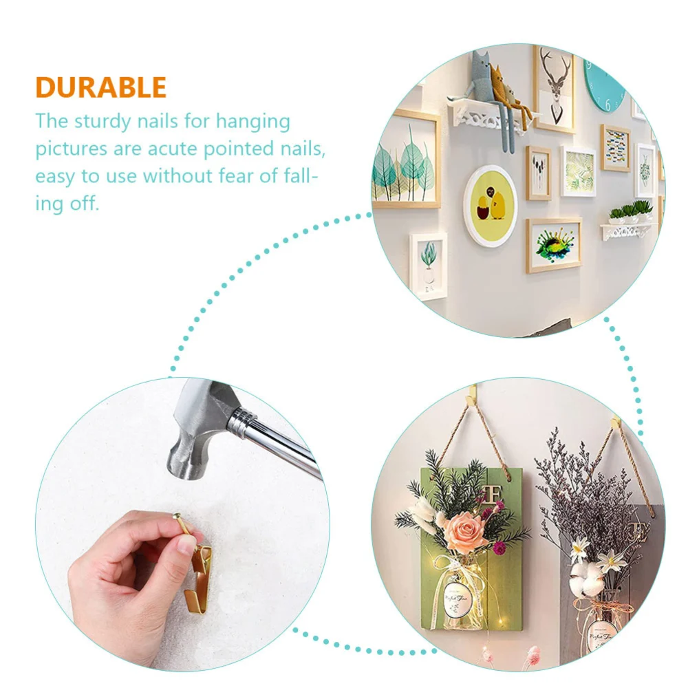 70 pcs Picture Hanging Hooks Professional Picture Hangers Wall Picture Hooks with Nails