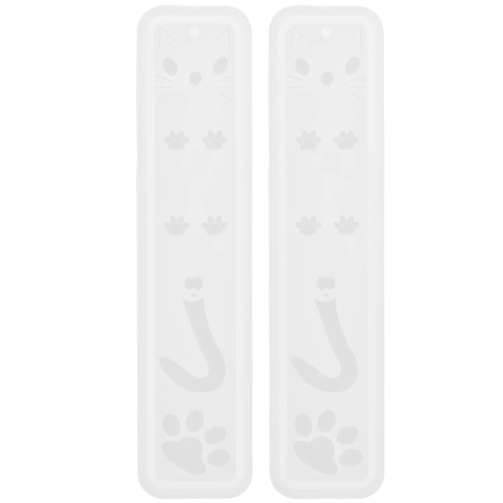 2pcs Crystal Epoxy Resin Bookmark Mold Silicone Casting Mold for DIY Bookmark Handcraft Supply