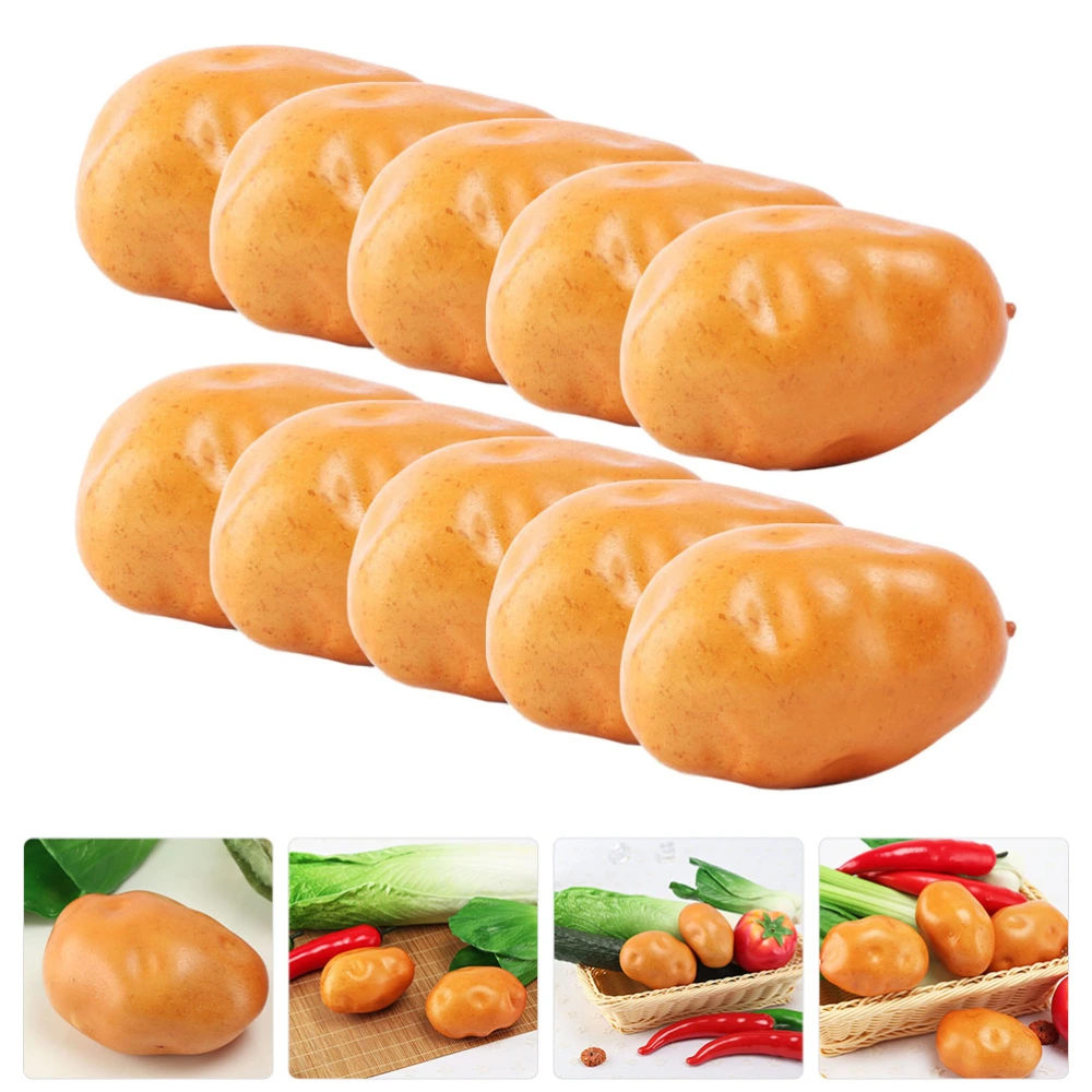 10pcs Artificial Potato Model Lifelike Simulation Fake Potatoes Fake Vegetable Decoration