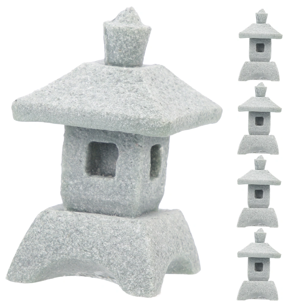 5pcs Vintage Pagodas Statue Garden Pagodas Figurine Garden Decoration Zen Garden Home Decor