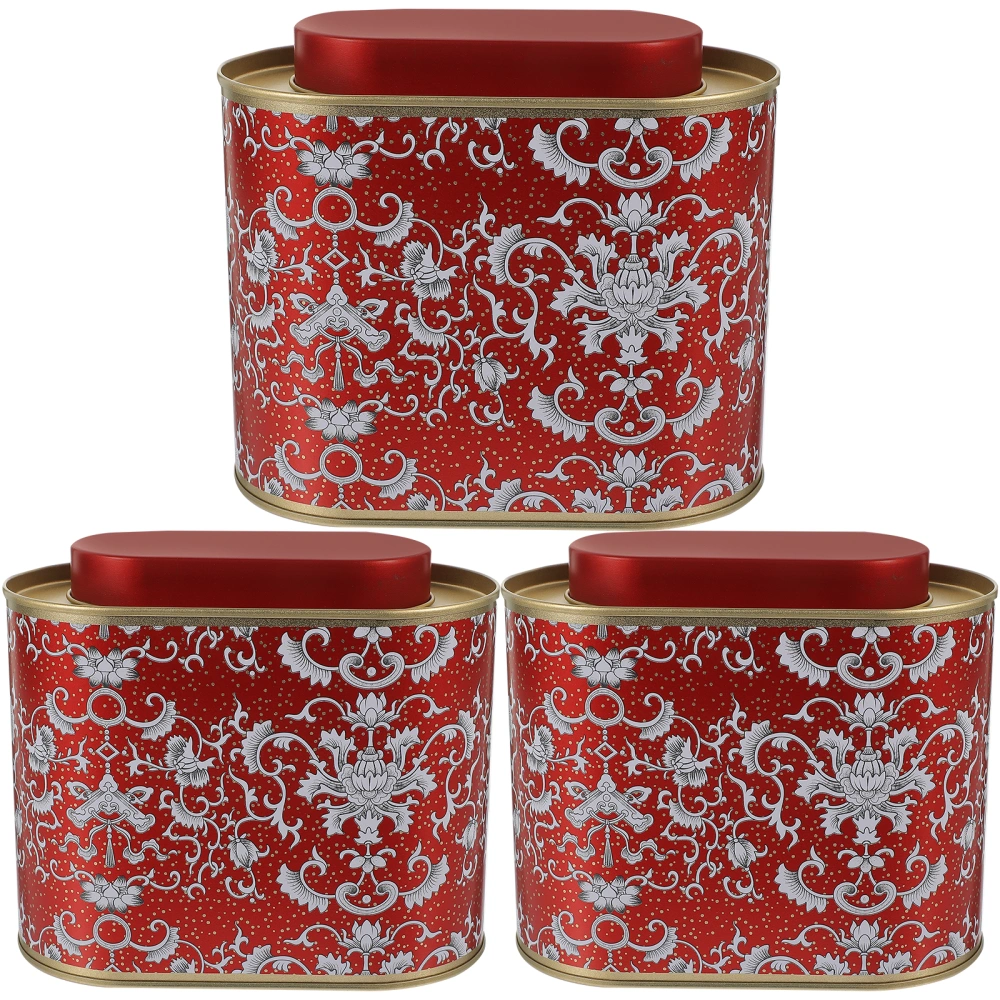 3Pcs  Tea Tins for Loose Tea with Lid  Metal Sealed Jar Tea Canister Small Tin Cans for Loose Tea Storage