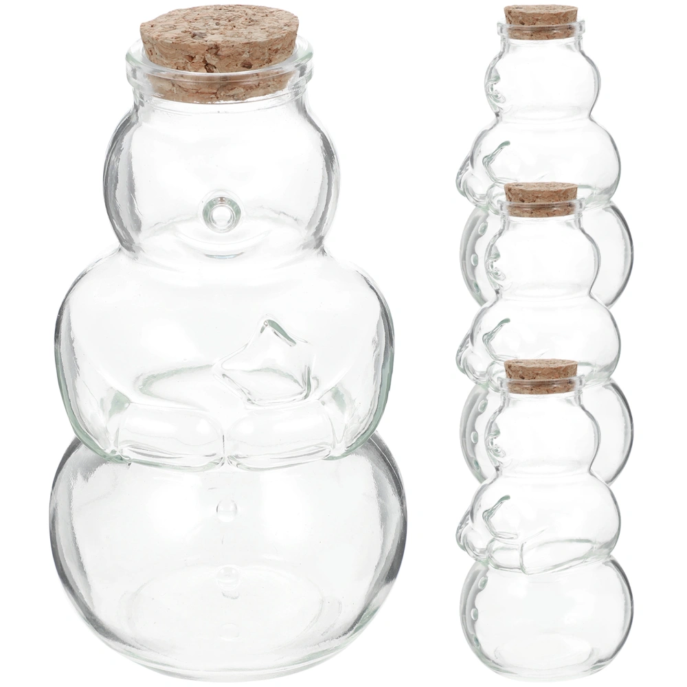 4pcs Wishing Cork Bottles Glass Drift Bottles DIY Decorative Bottles Sand Art Bottles