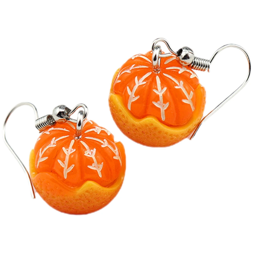 1 Pair Orange Shaped Earrings Lady Lovely Earrings Fashion Women Ear Jewelry