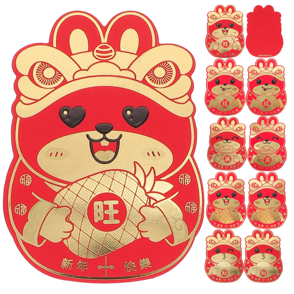 36pcs Year Of The Rabbit Red Envelopes Chinese Style Red Packets Money Storage Bags