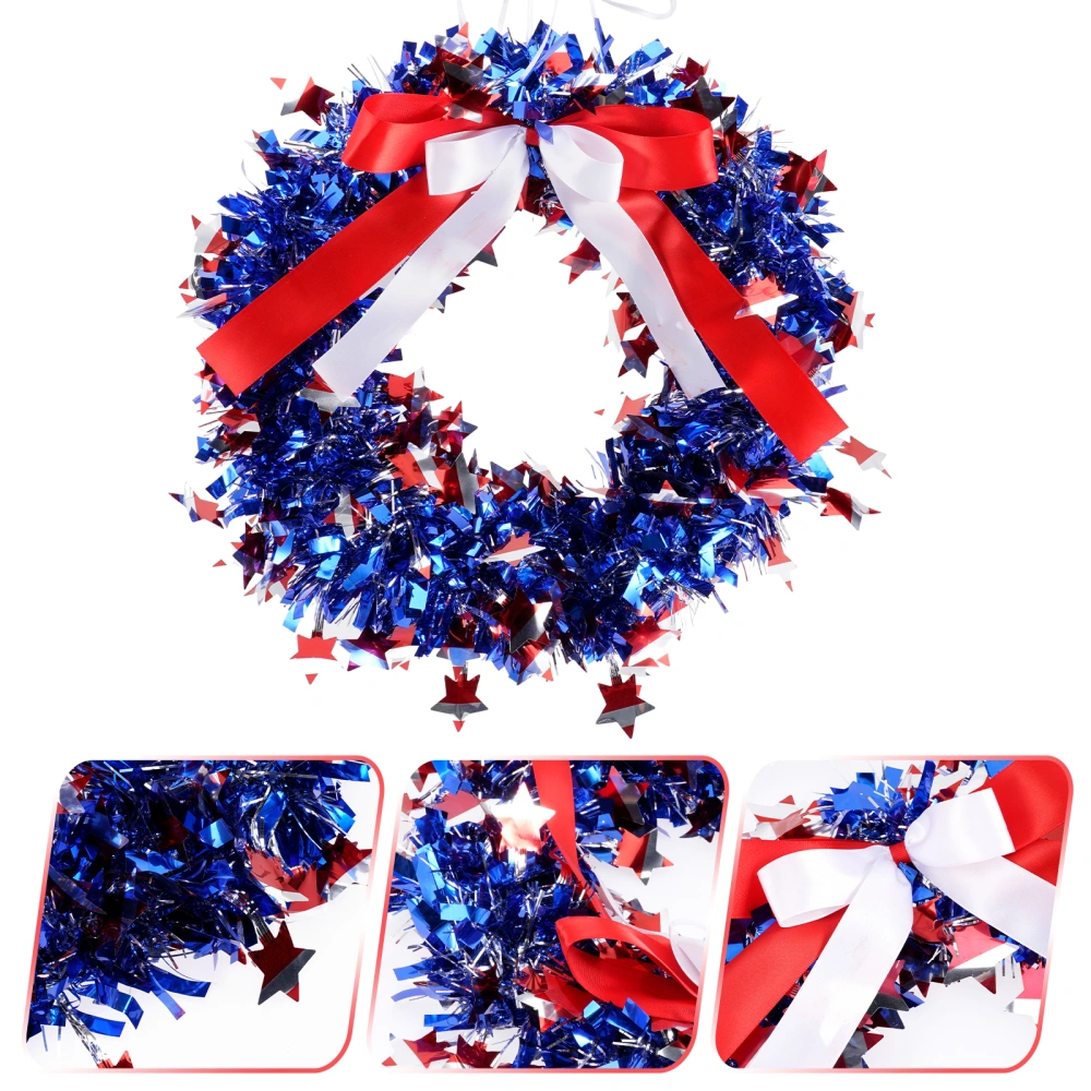 Delicate Patriotic Wreath Decor Wall Front Door Wreath Decor Wreath Decor for 4th of July